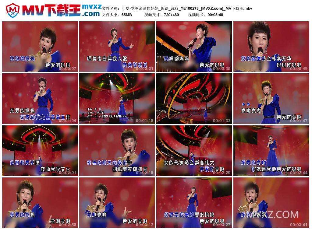 叶翠-党啊亲爱的妈妈_国语_流行_YE100273